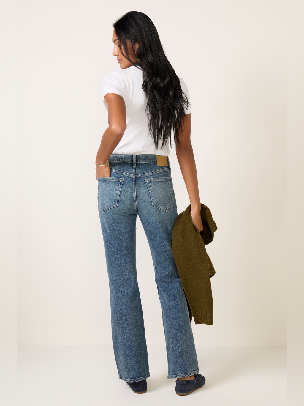 Rag & Bone Straight-Leg Jeans In Medium Blue Wash